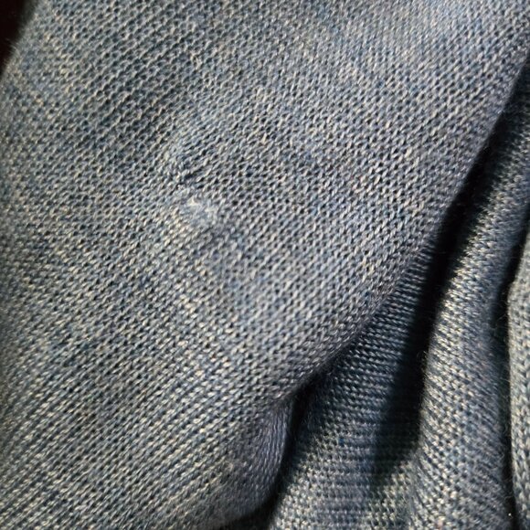 Eileen Fisher Tencel Merino Wool Steel Blue Cowl Neck High Low Sweater Size M - Picture 7 of 7